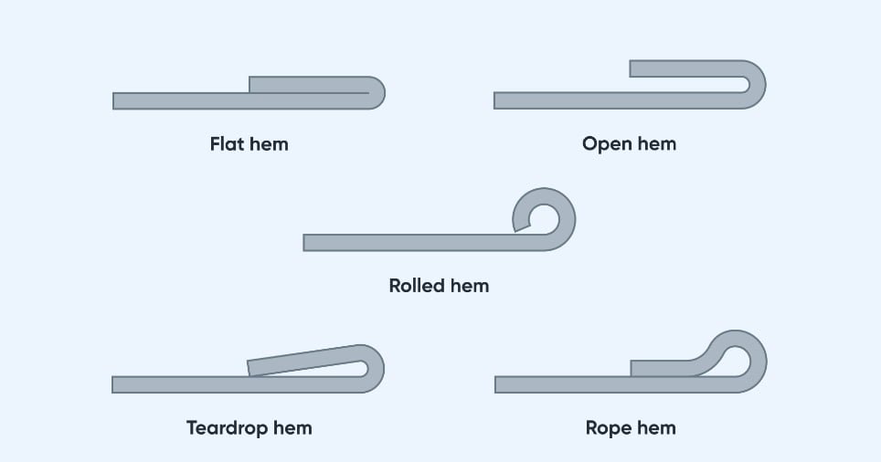 types of sheet metal hem