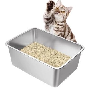 Roestvrijstalen kattenbak zonder geurtjes