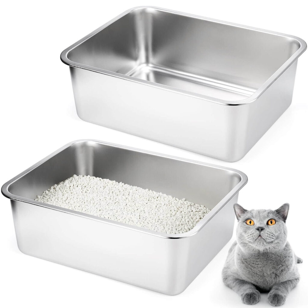 Roestbestendige roestvrijstalen kattenbak