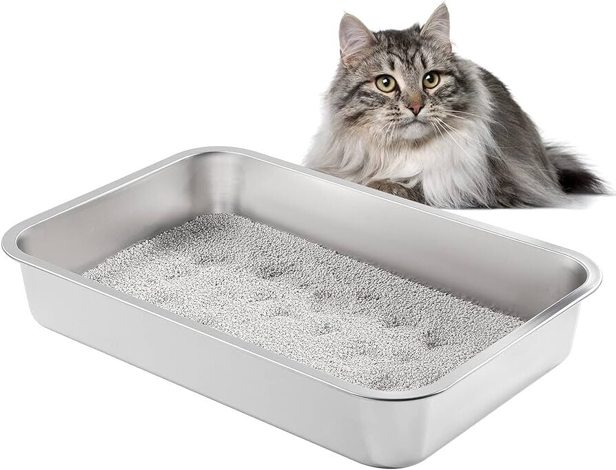 kattenbak van roestvrij staal
