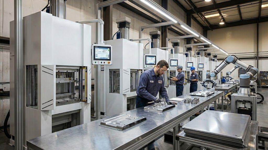 Prensa servo no fabrico